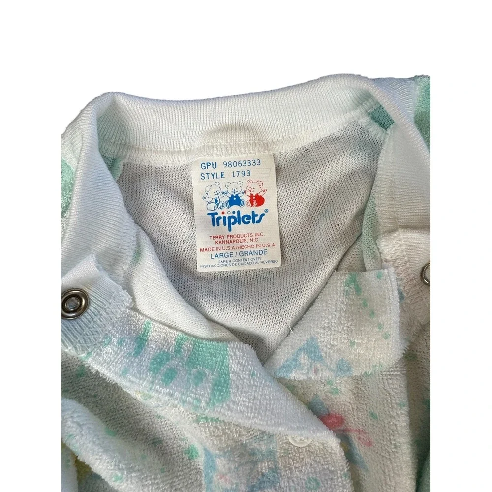 Vintage Baby Sleeper Pajamas Terry Cloth Retro Nursery‎ Decor Boy Bundle Romper